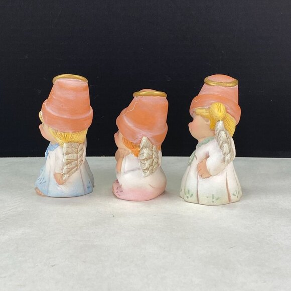 Cracked Flower Pot Garden Fairy Angel Figurines Set of 3 - Picture 2 of 8